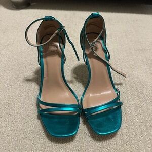 metallic green heels